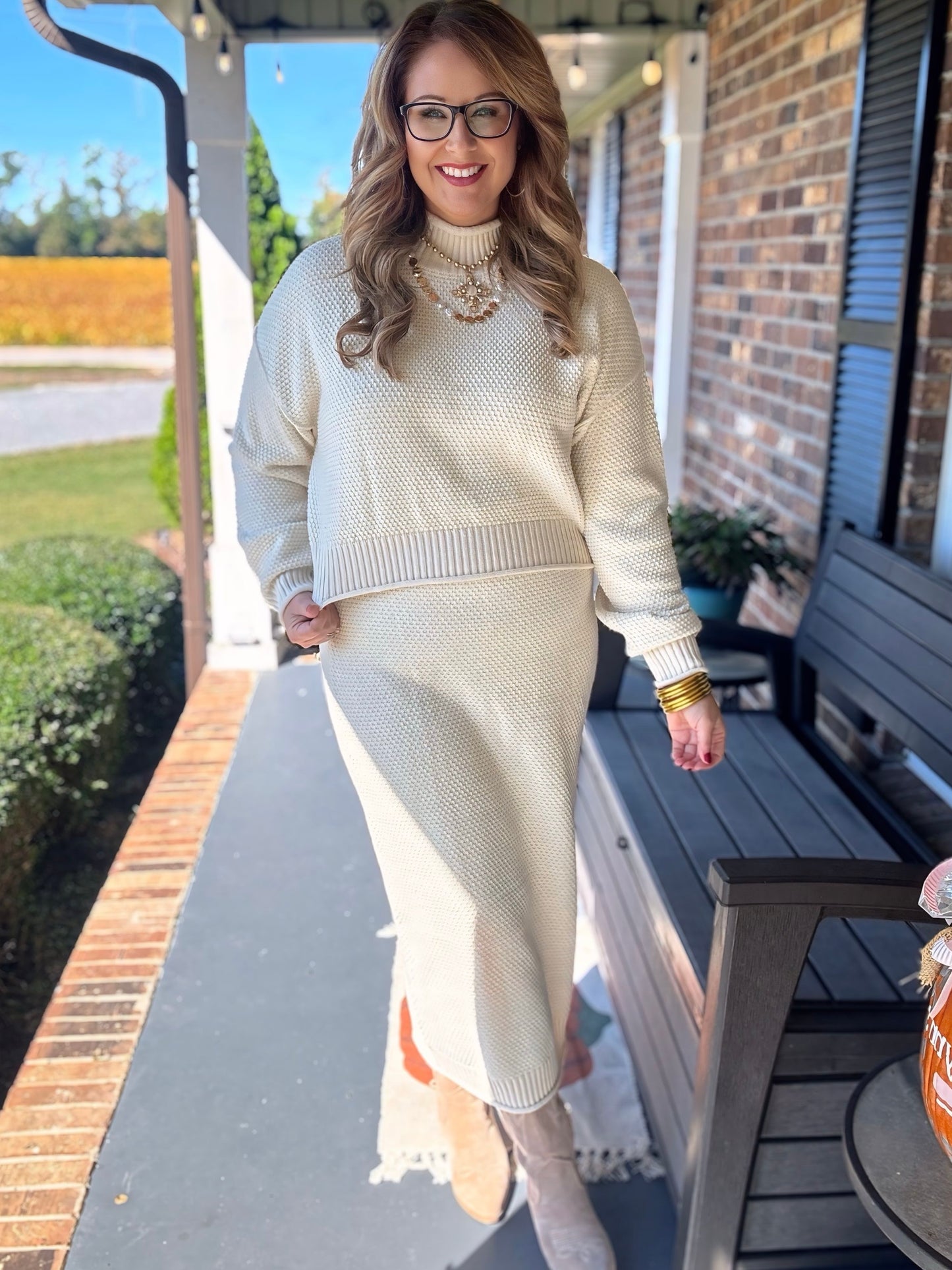 Shay Sweater Set-Cream