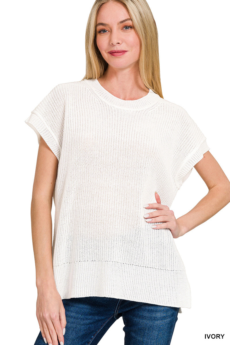 Oversized Crew Neck Sweater Top