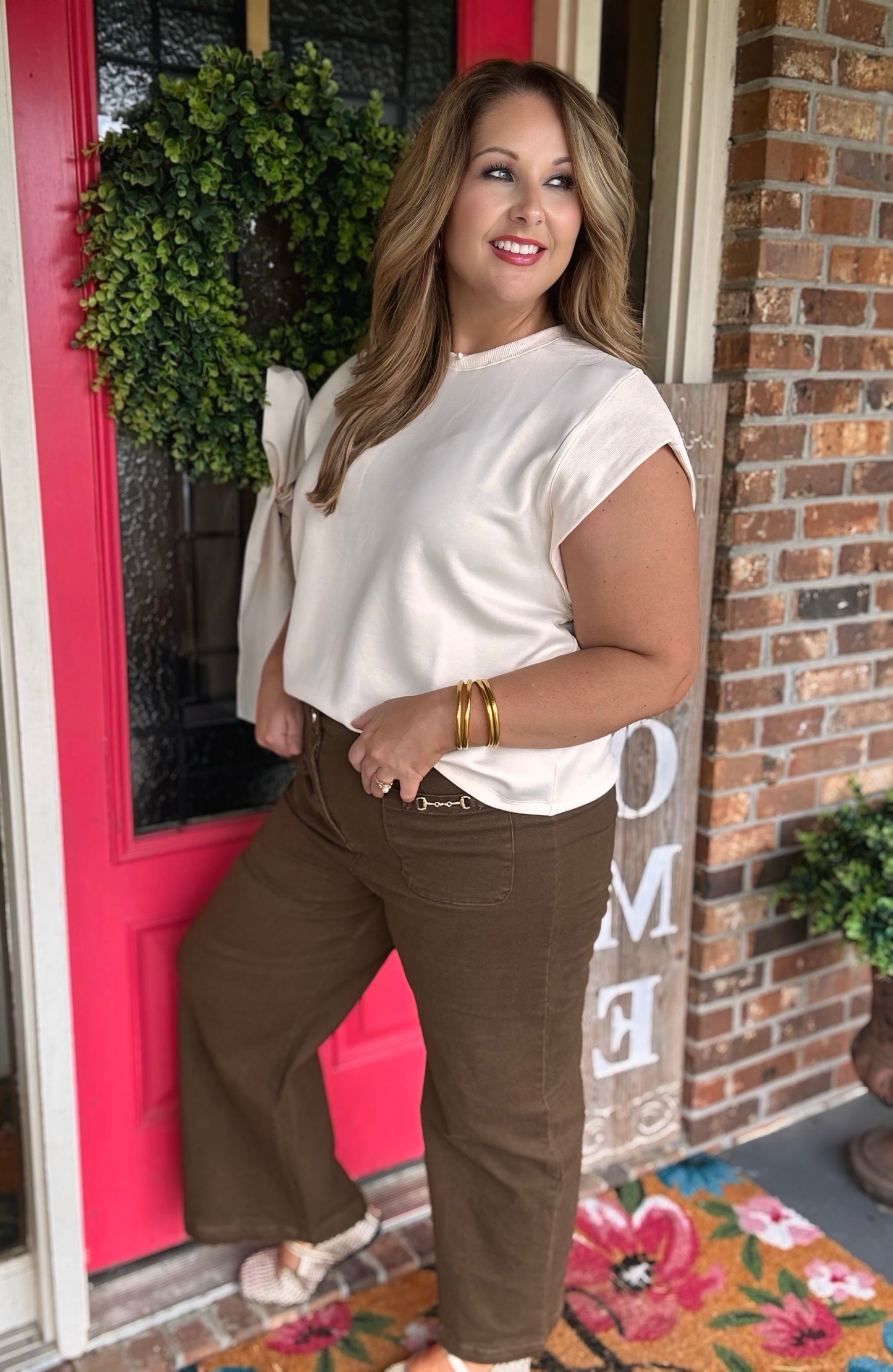 Entro Brown Pants with Horse Bit Detail