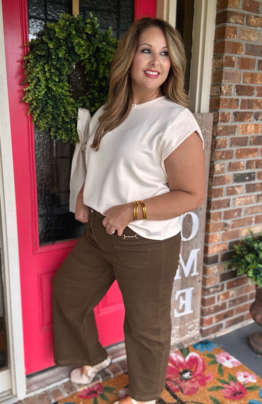 Entro Brown Pants with Horse Bit Detail