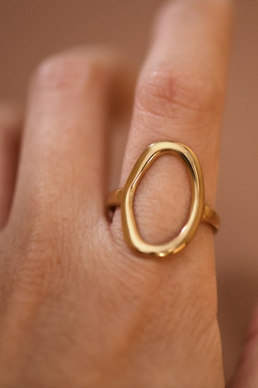 Gold 18 K plated adjustable ring ￼