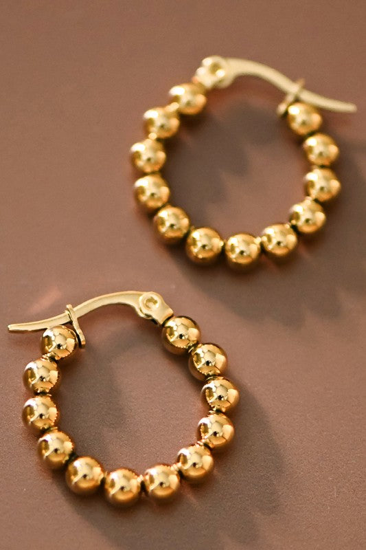 Gold waterproof hoop, earrings ￼