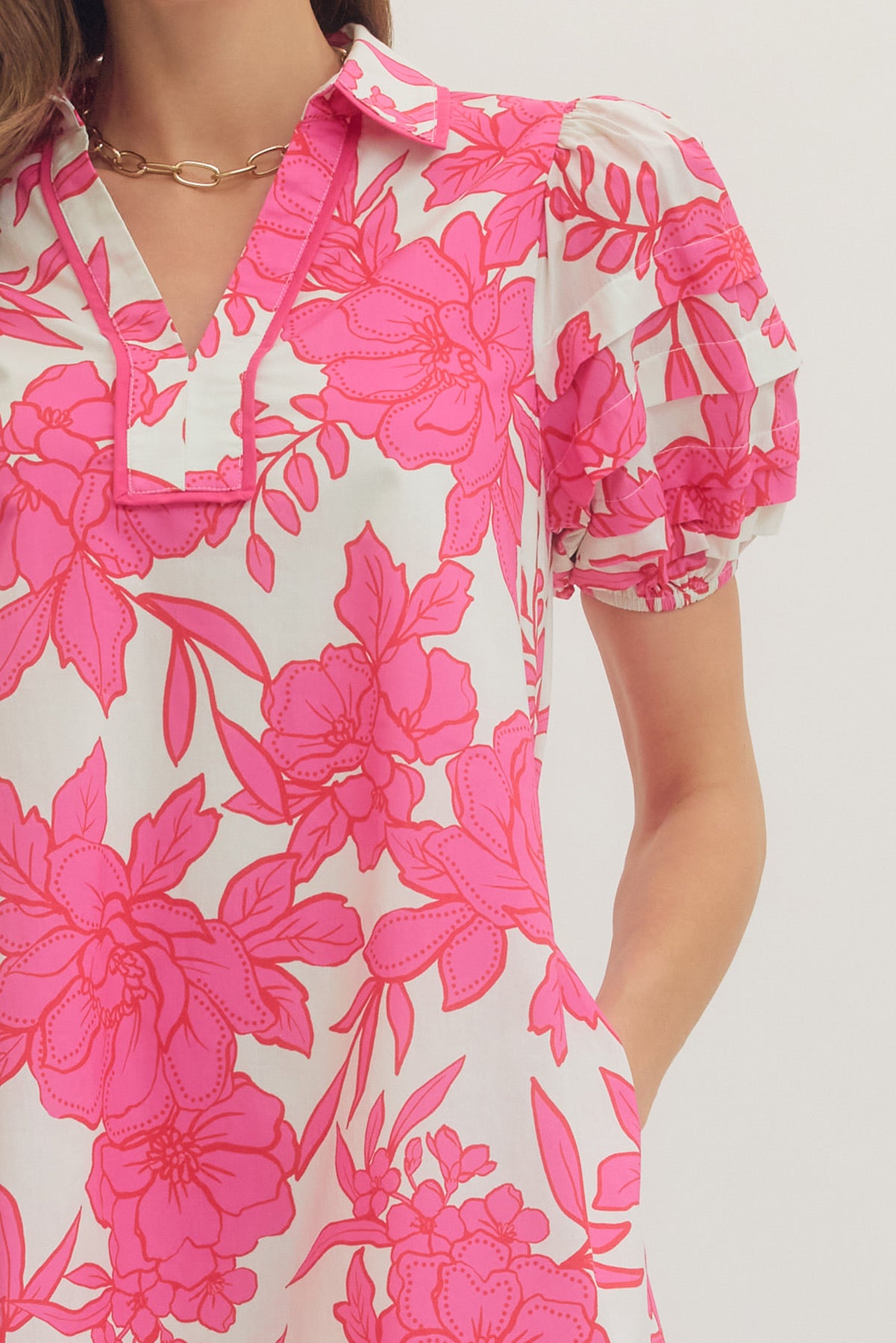 Entro Pink Floral Mini Dress