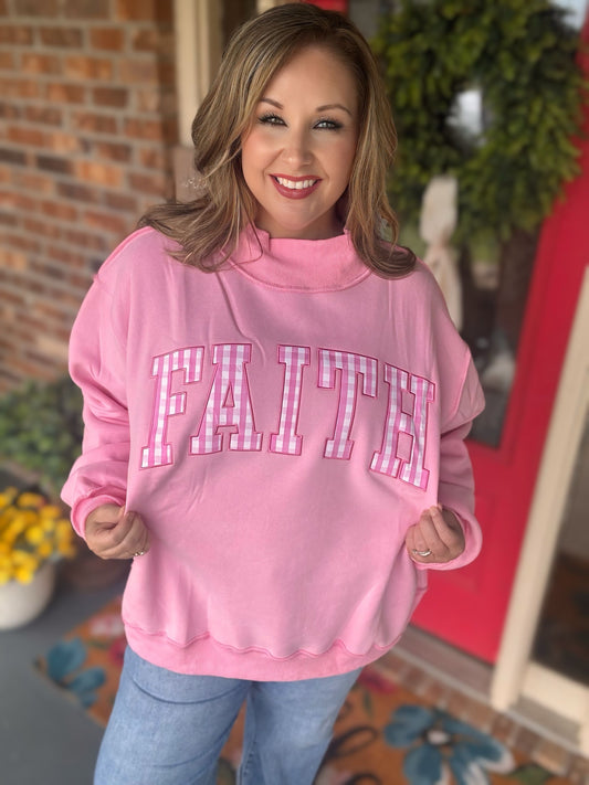FAITH oversized mock neck top