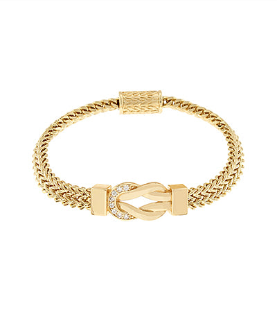 Pave CZ Knot Chain Bracelet