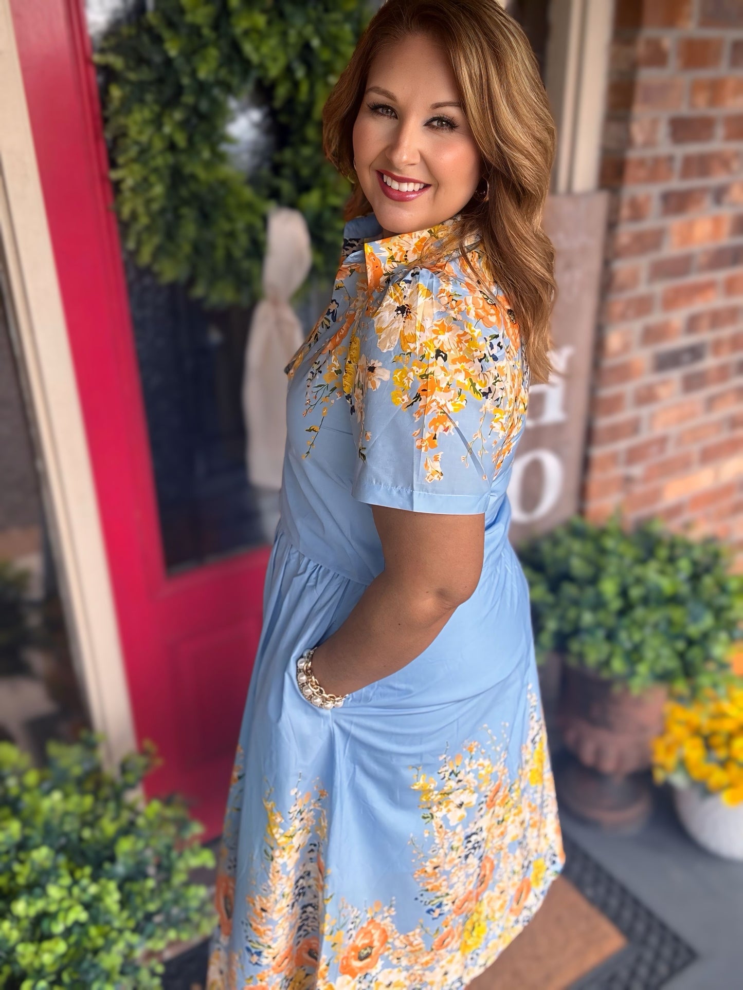 Entro Floral Top and Skirt Set