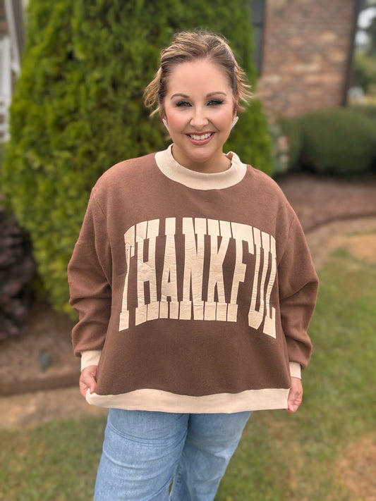 THANKFUL REVERSIBLE MOCK SWEATSHIRT