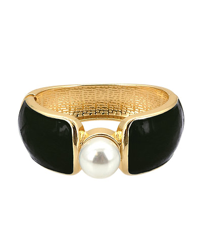 Epoxy & Pearl Hinged Bracelet