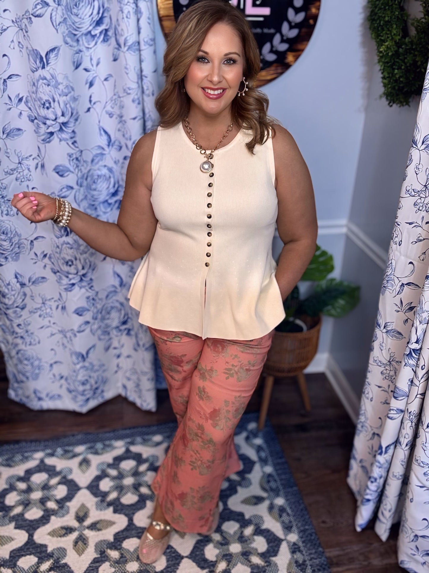 Entro Pink Floral Pant