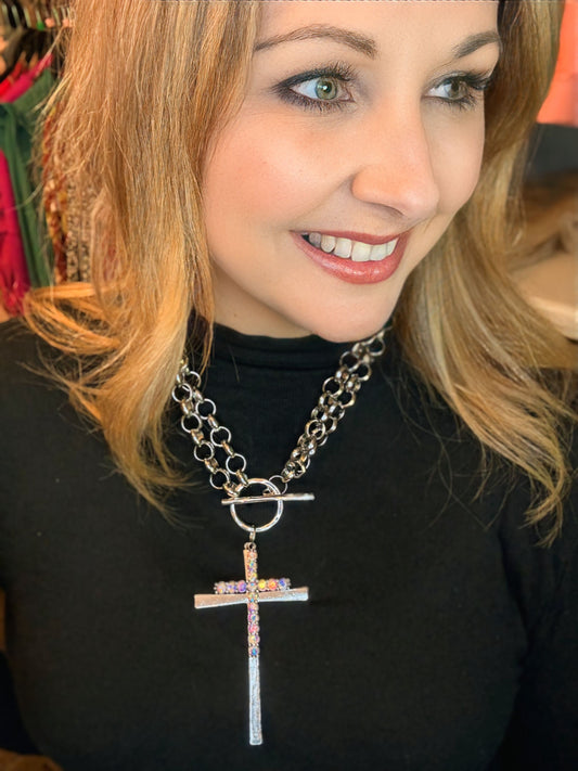 Dramatic Cross Necklace