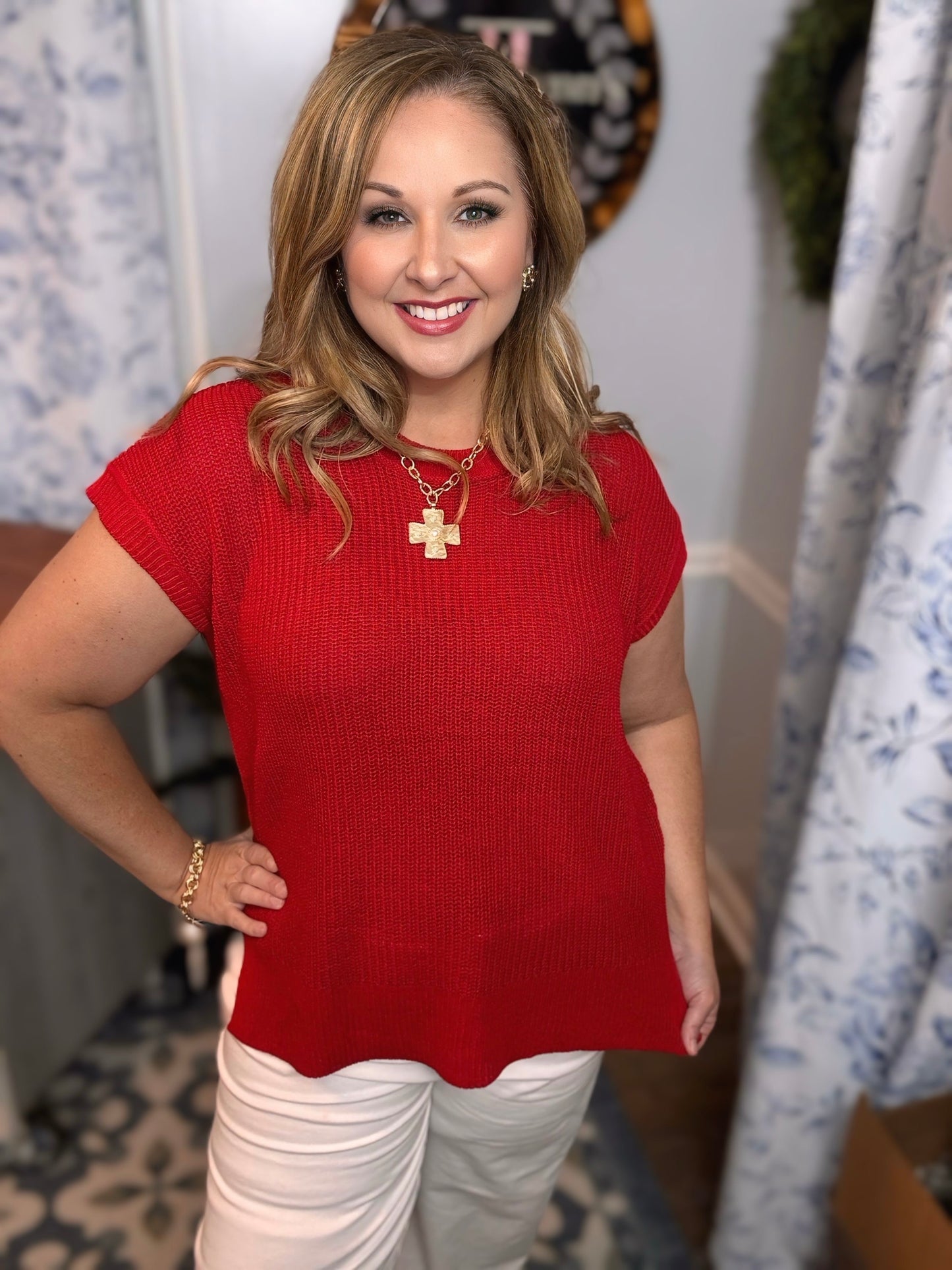 Oversized Crew Neck Sweater Top