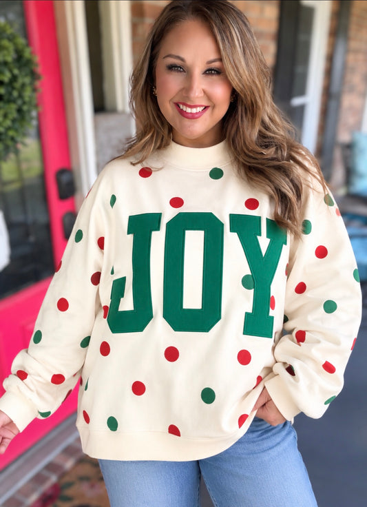 JOY Polka Dot Oversized Mock Neck Pullover – Bucketlist
