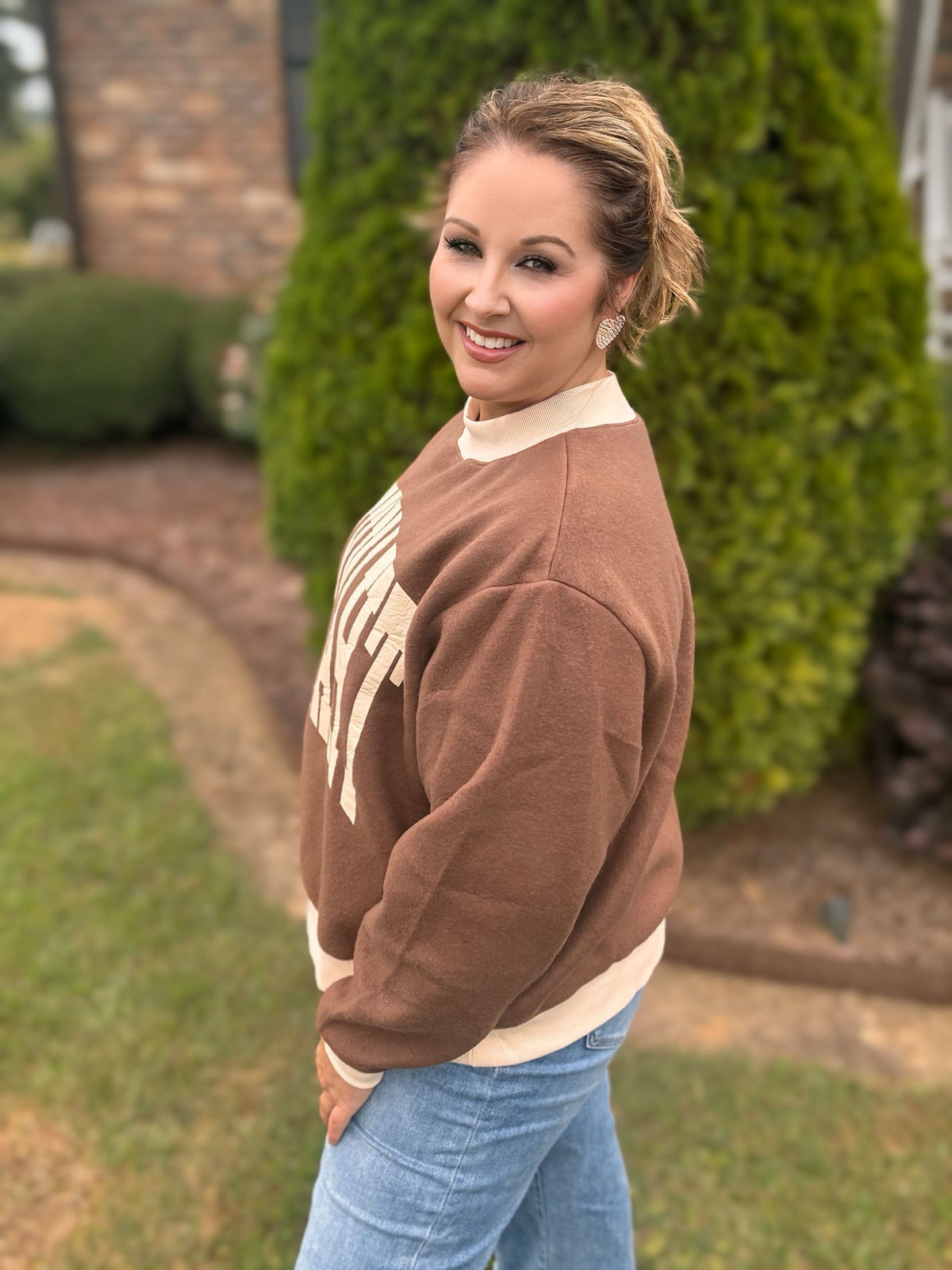 THANKFUL REVERSIBLE MOCK SWEATSHIRT