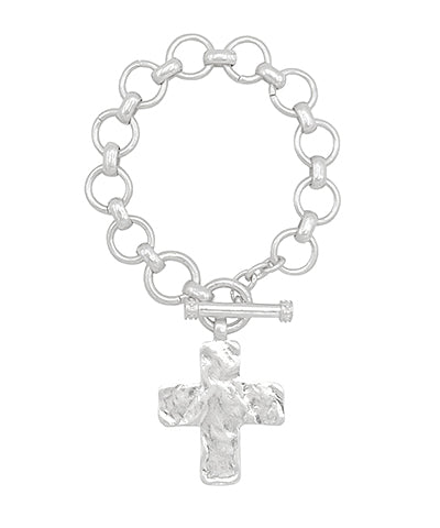 Bold Cross Toggle Bracelet