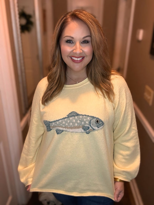 Trout Oversized Sweater Top– Butter Yellow