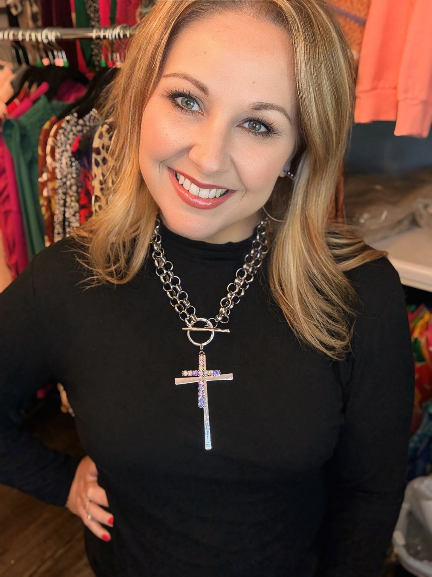 Dramatic Cross Necklace