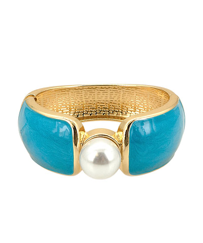 Epoxy & Pearl Hinged Bracelet