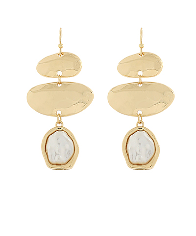 Hammer Dangle Pearl Earrings