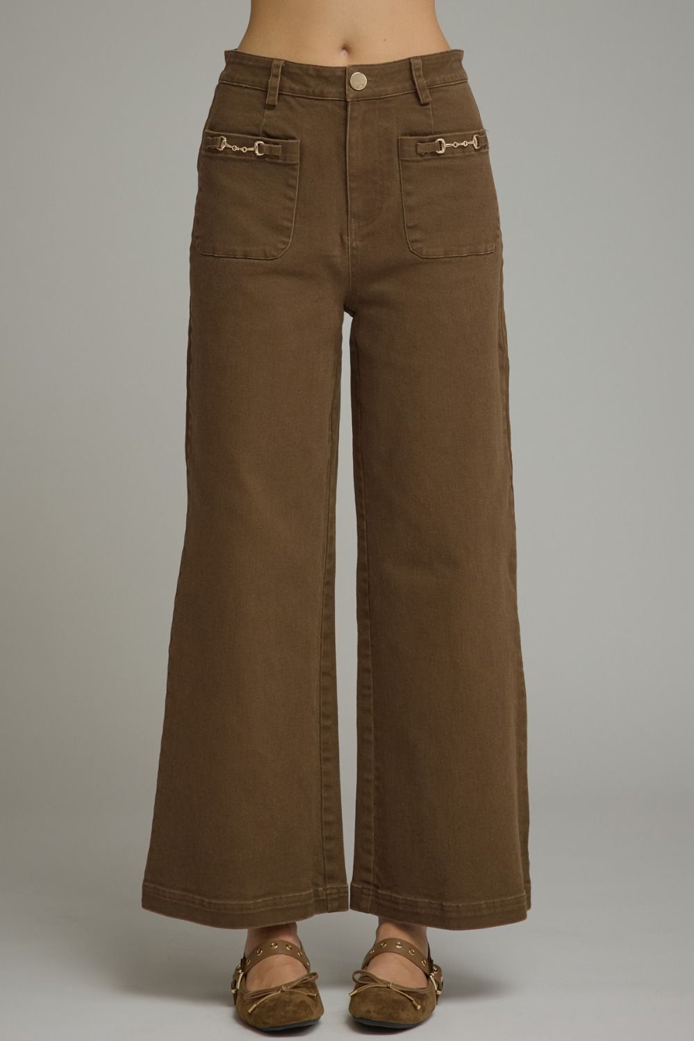 Entro Brown Pants with Horse Bit Detail