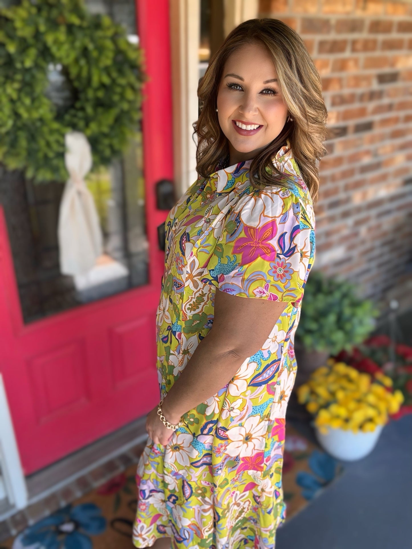 Plus Size Green FLORAL MIRABELLE Maxi Dress