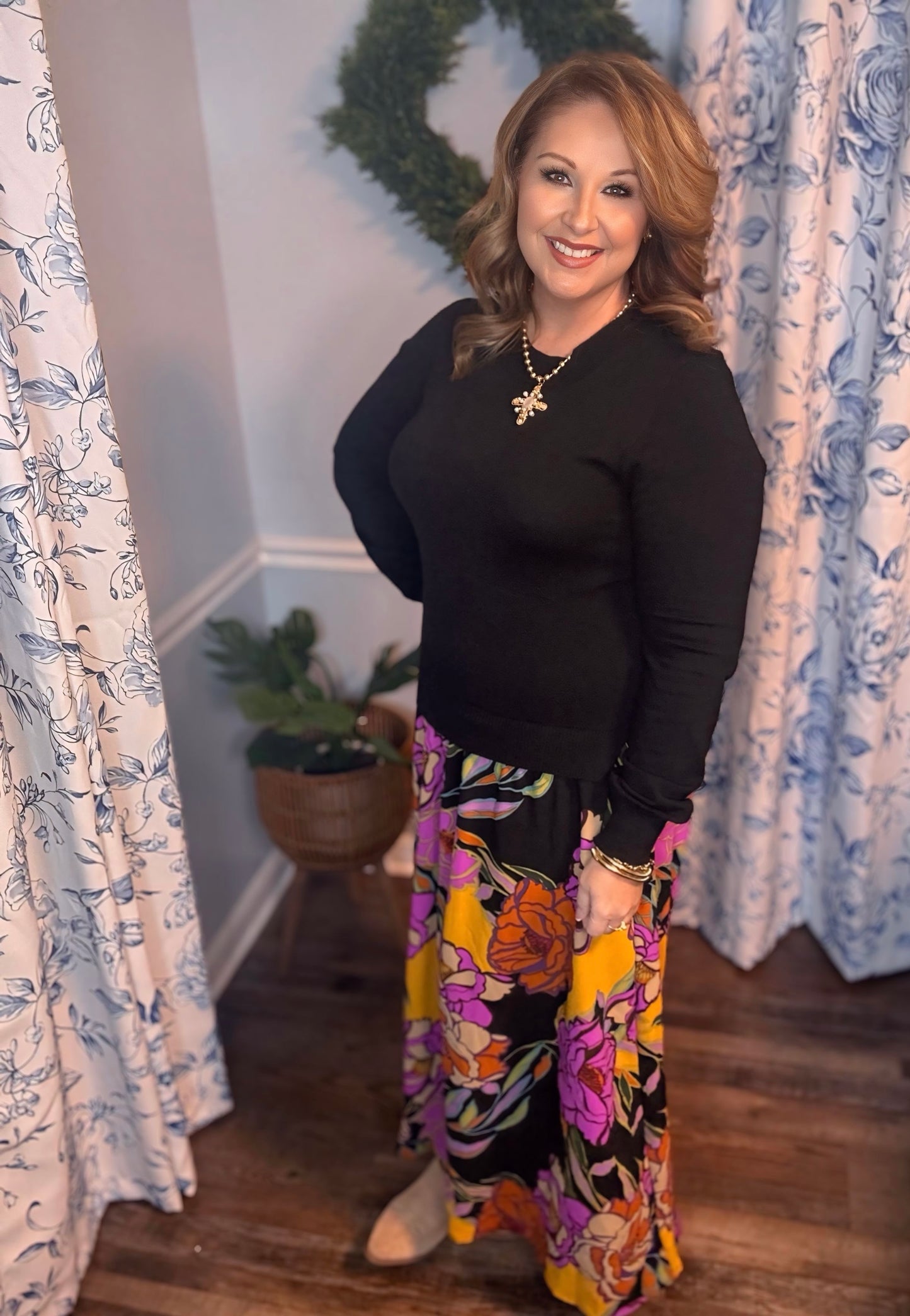 Floral Sweater Dress