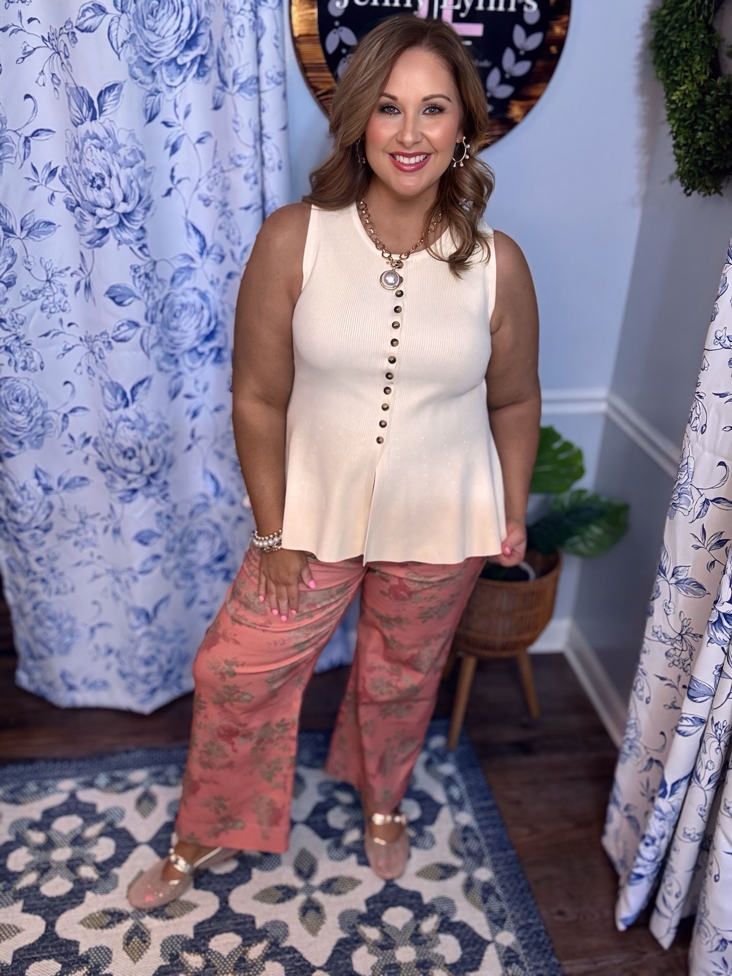 Entro Pink Floral Pant