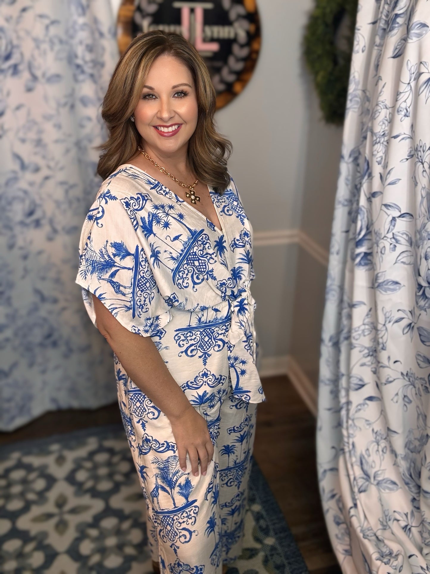 Gigio Vacation Blue/White Jumpsuit