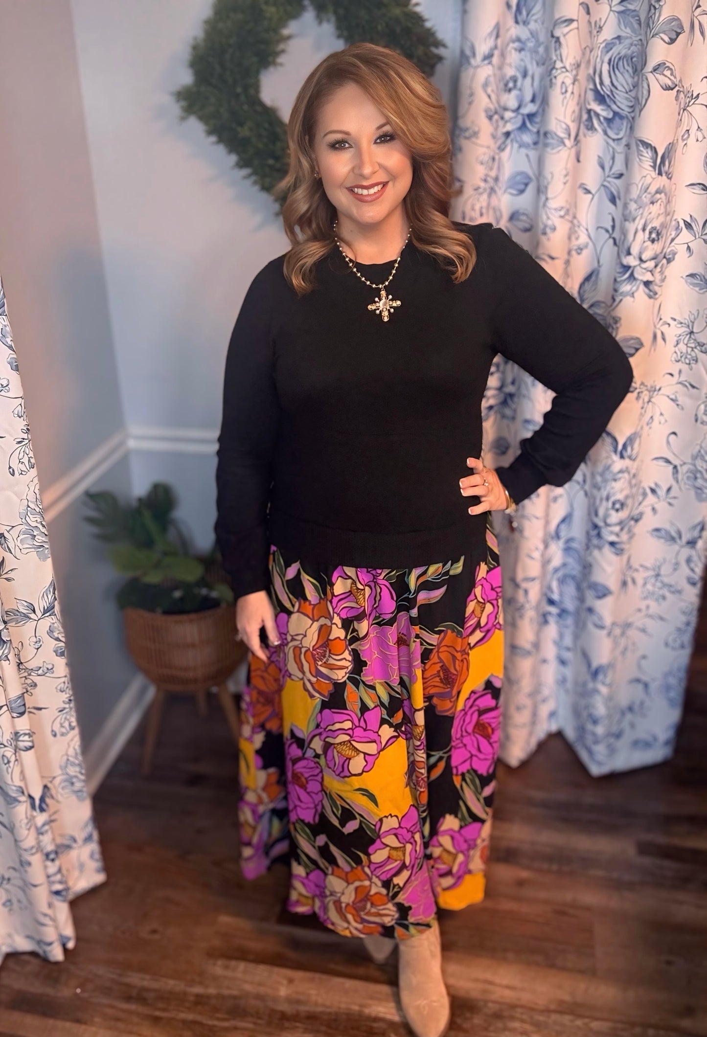 Floral Sweater Dress
