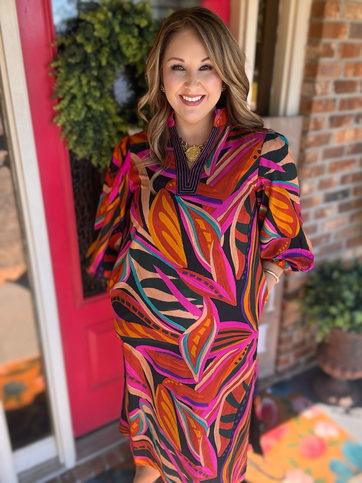 Boho Floral Print Midi Dress – Multi | Jodifl