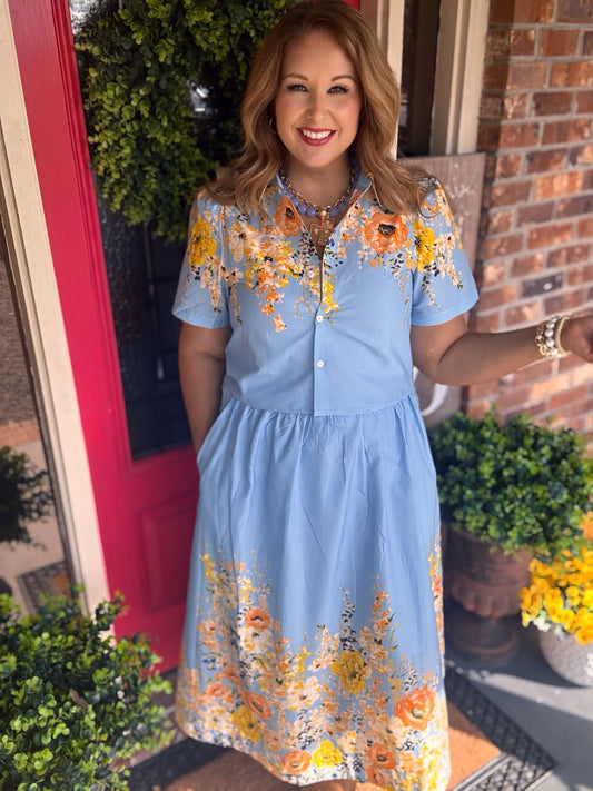 Entro Floral Top and Skirt Set