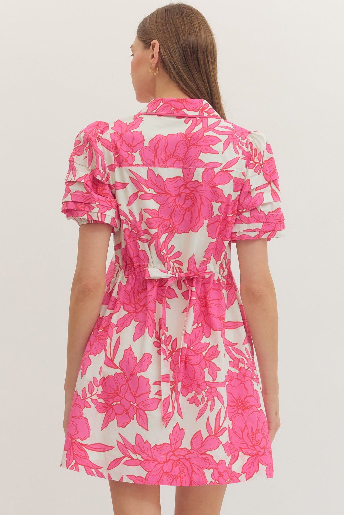 Entro Pink Floral Mini Dress