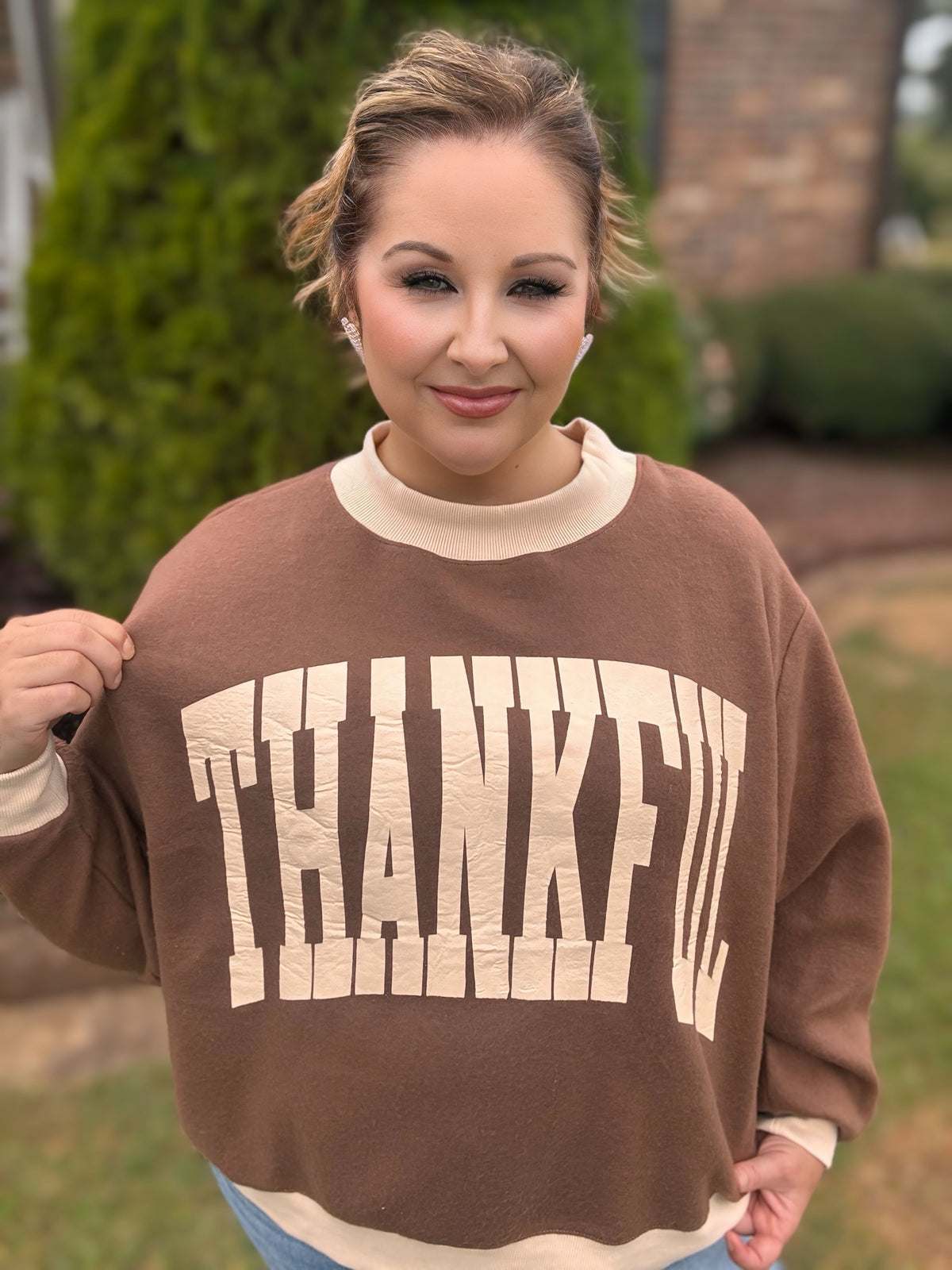 THANKFUL REVERSIBLE MOCK SWEATSHIRT