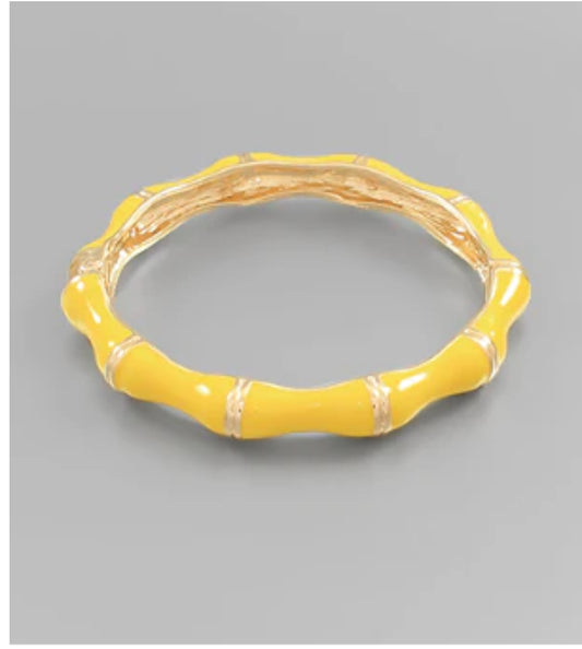 Yellow Color Bamboo Hinge Bracelet