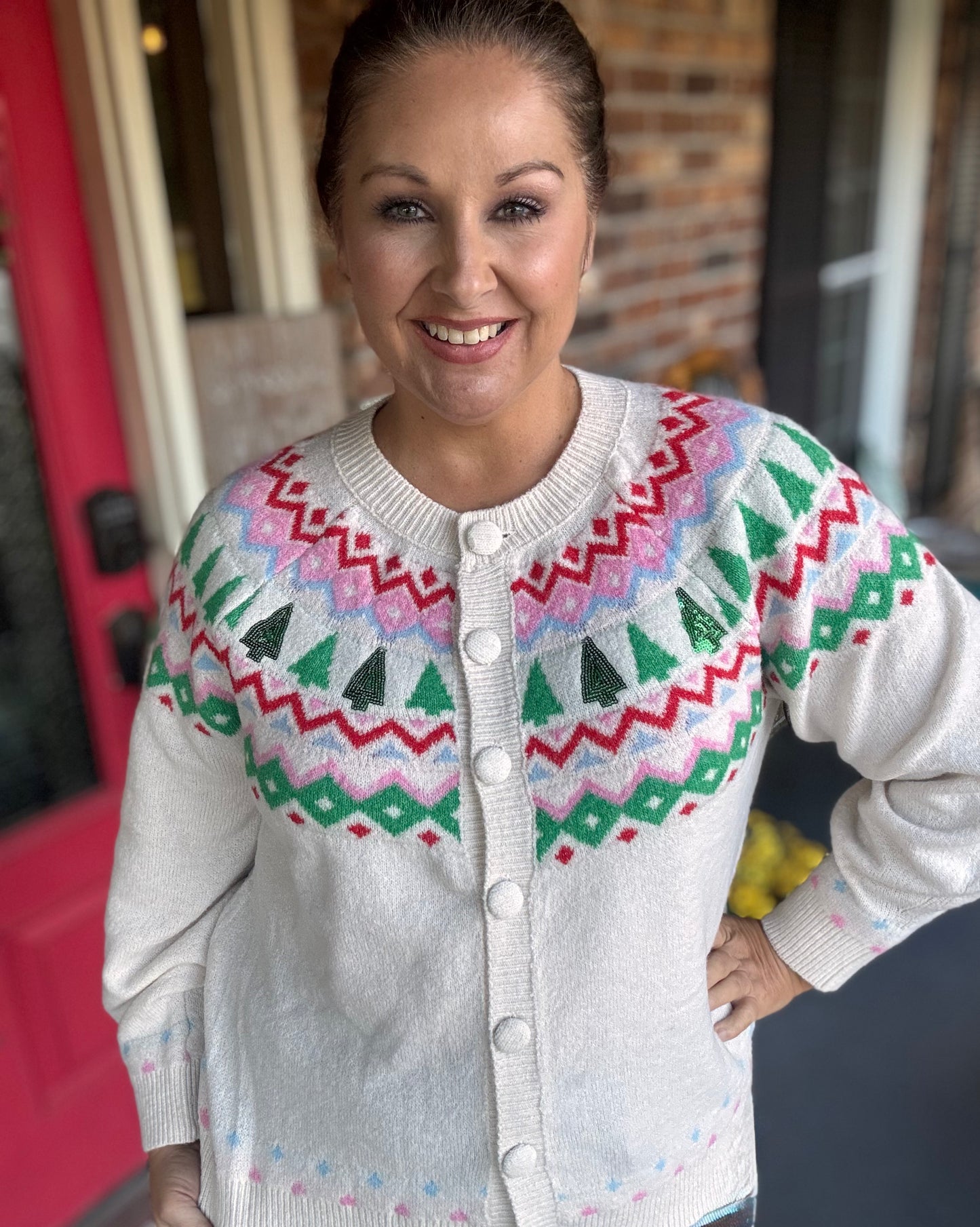 Christmas Cheer Fair Isle Cardigan – Easel