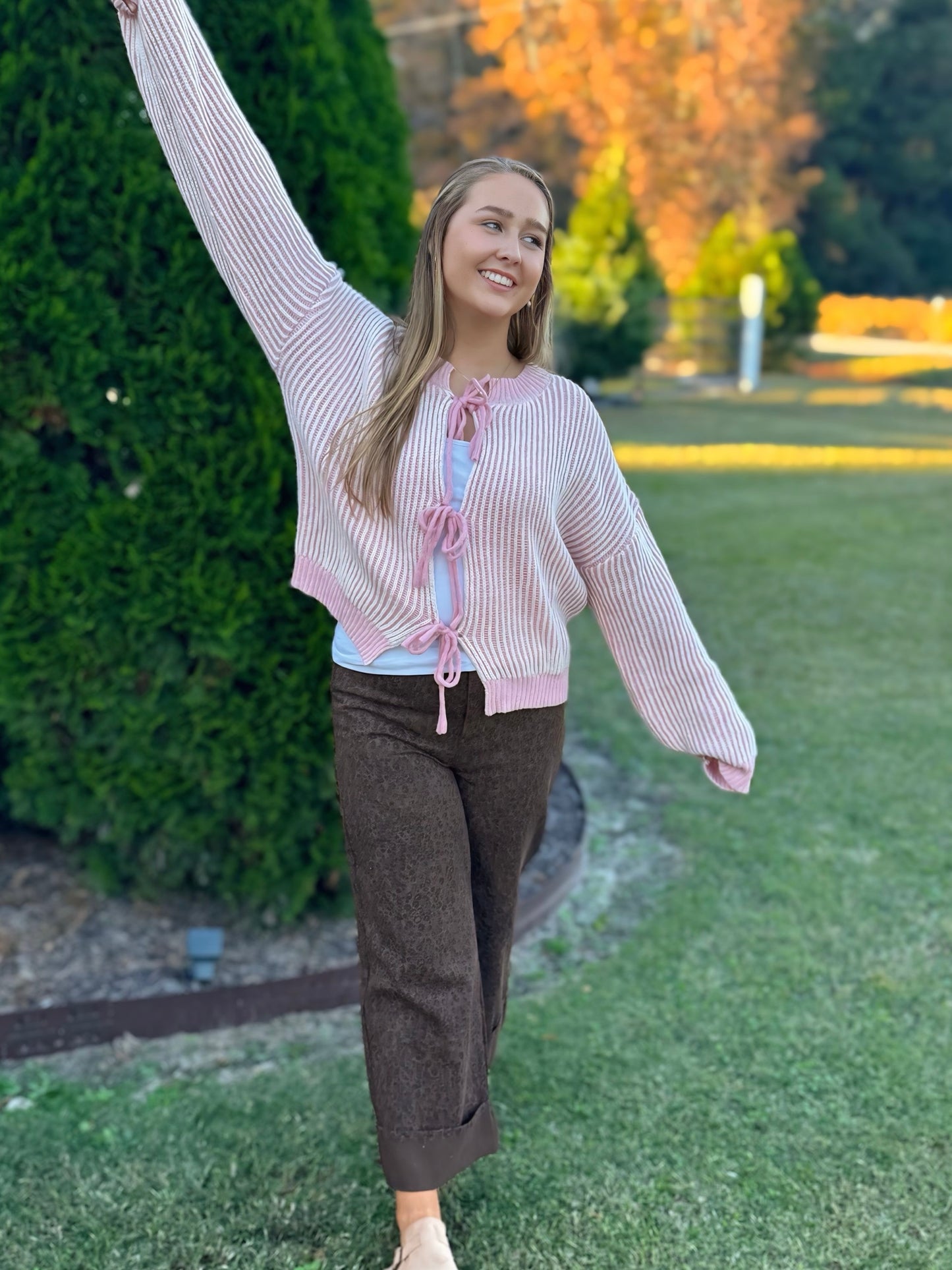 Front Tie Cozy Cardigan