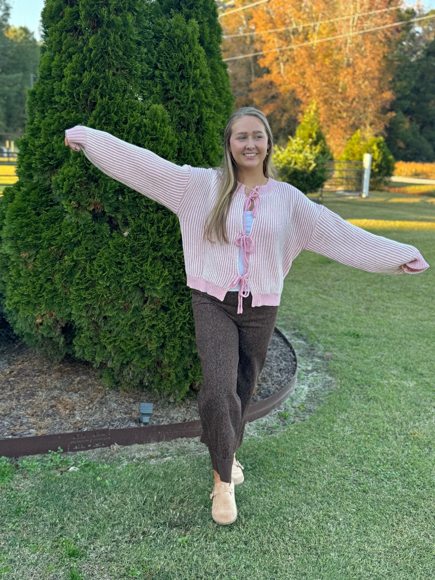 Front Tie Cozy Cardigan