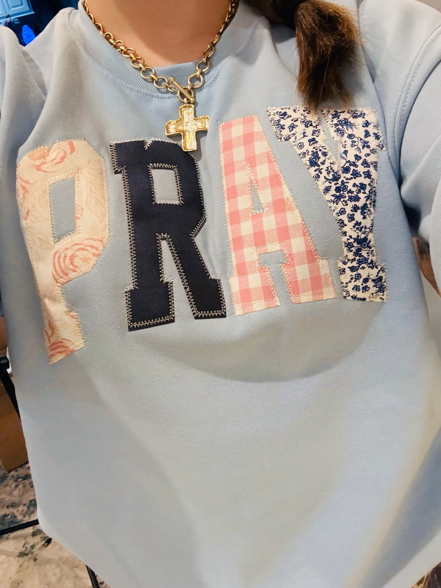 Embroidered Pray Top