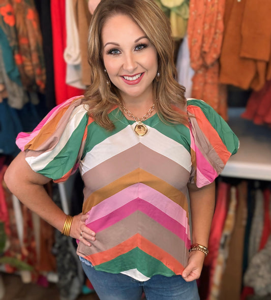 Vintage Pop Striped Top