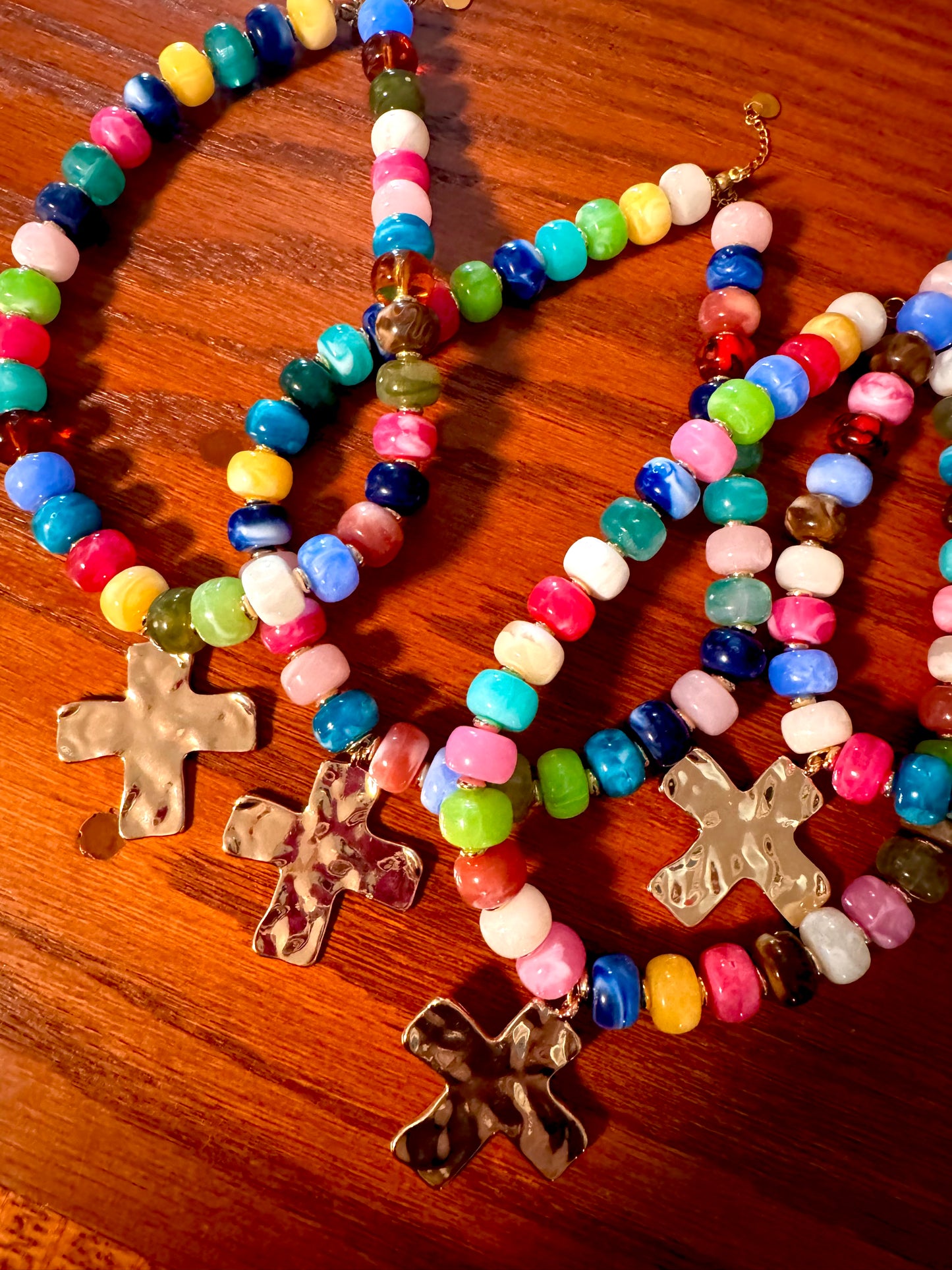 Circle of Love Multicolored Cross Necklace