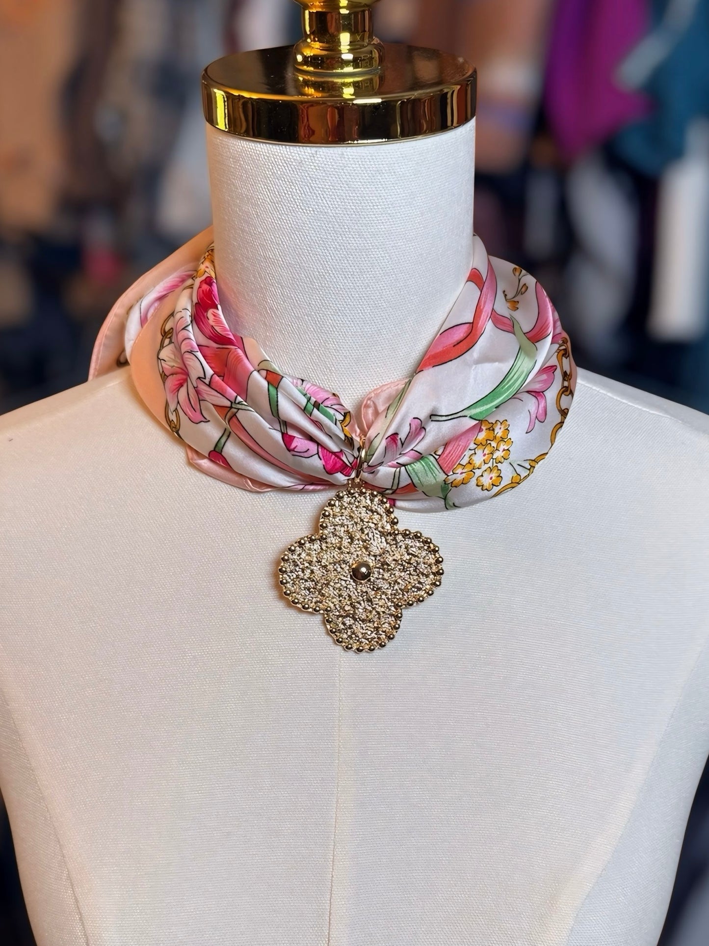 Clover Scarf Necklace