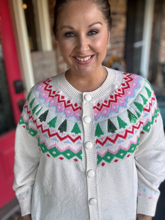 Christmas Cheer Fair Isle Cardigan – Easel