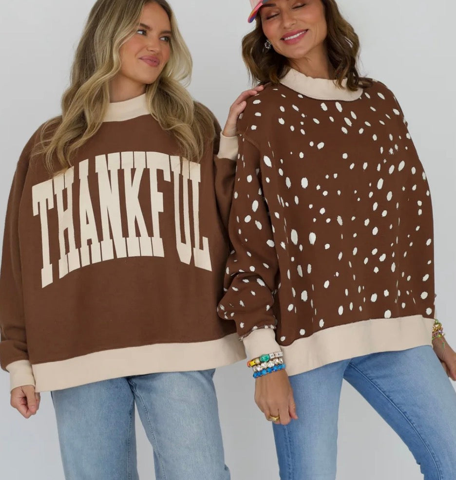 THANKFUL 2-SIDED MOCK SWEATSHIRT - PRE-SALE SHIP DATE 9/15*