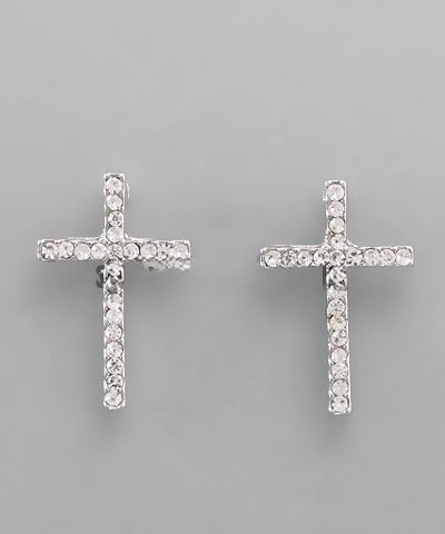 Silver Cross Earrings