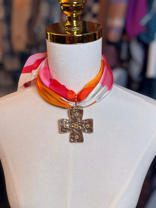 Cross Scarf Necklace