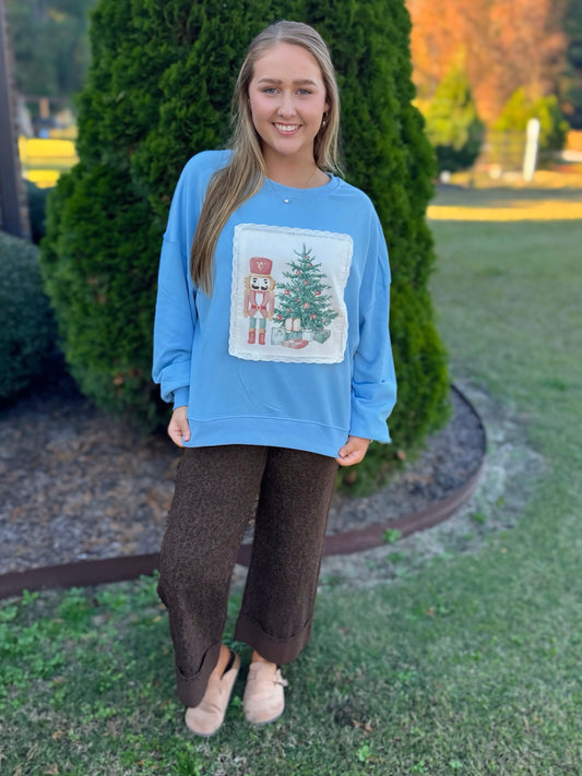 Nutcracker Patch Pullover Top