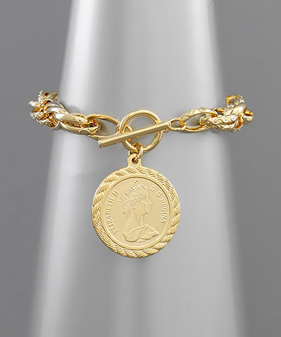 Large Coin & Chain Bracelet