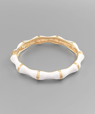 White Color Bamboo Hinge Bracelet
