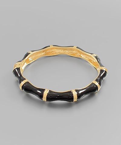 Black Color Bamboo Hinge Bracelet