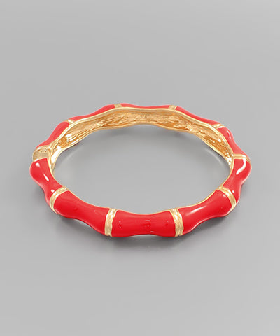 Red Color Bamboo Hinge Bracelet