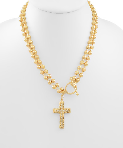 Cross Pendant Ball Chain Necklace